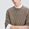 SEPTWOLVES Men's Round Neck Gingham Jacquard Warm Wool Sweater