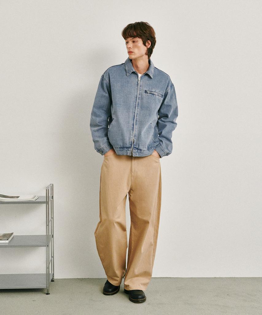 GLW Cotton Curved Pants Beige