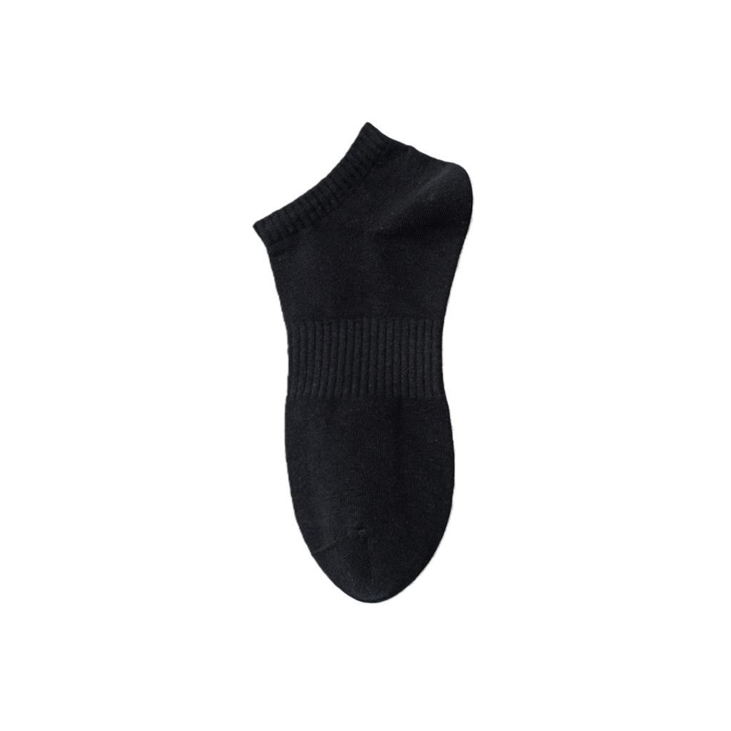 Long-staple Cotton Men's Solid Color Antibacterial Fitted Breathable Cotton Socks for All Seasons, Casual and Breathable Black Socks