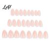Natural Press-On Nails 24Pcs Women Nude Press on Nails Glossy Almond Stick-on Fake Full Cover Long Glue False Pre-shaped