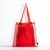 TULLE RUFFLE TOTE BAG - RED