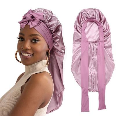 Silk For Sleeping Flat Satin Hair Cap Haircare Ceremony Long Headwear Adjustable Night Hat