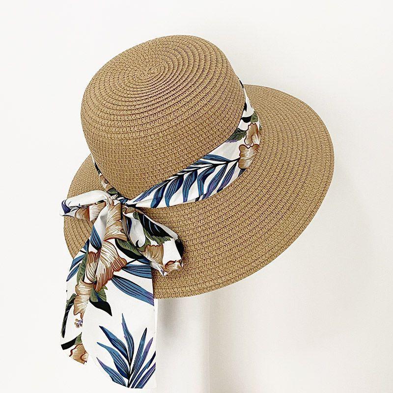 Γυναικείο Ψάθινο Καπέλο Ηλίου με Φαρδύ Γείσο - Πτυσσόμενο Καπέλο Παραλίας & Διακοπών