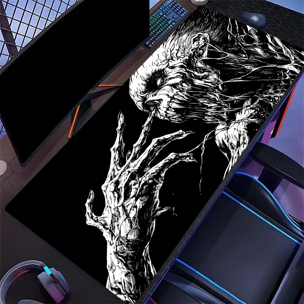 Black Horror Skull Monster Large Extended Gaming Mouse Pad Non Slip Desk Mat Creepy Skeleton Creature Art Keyboard Mouse Pad