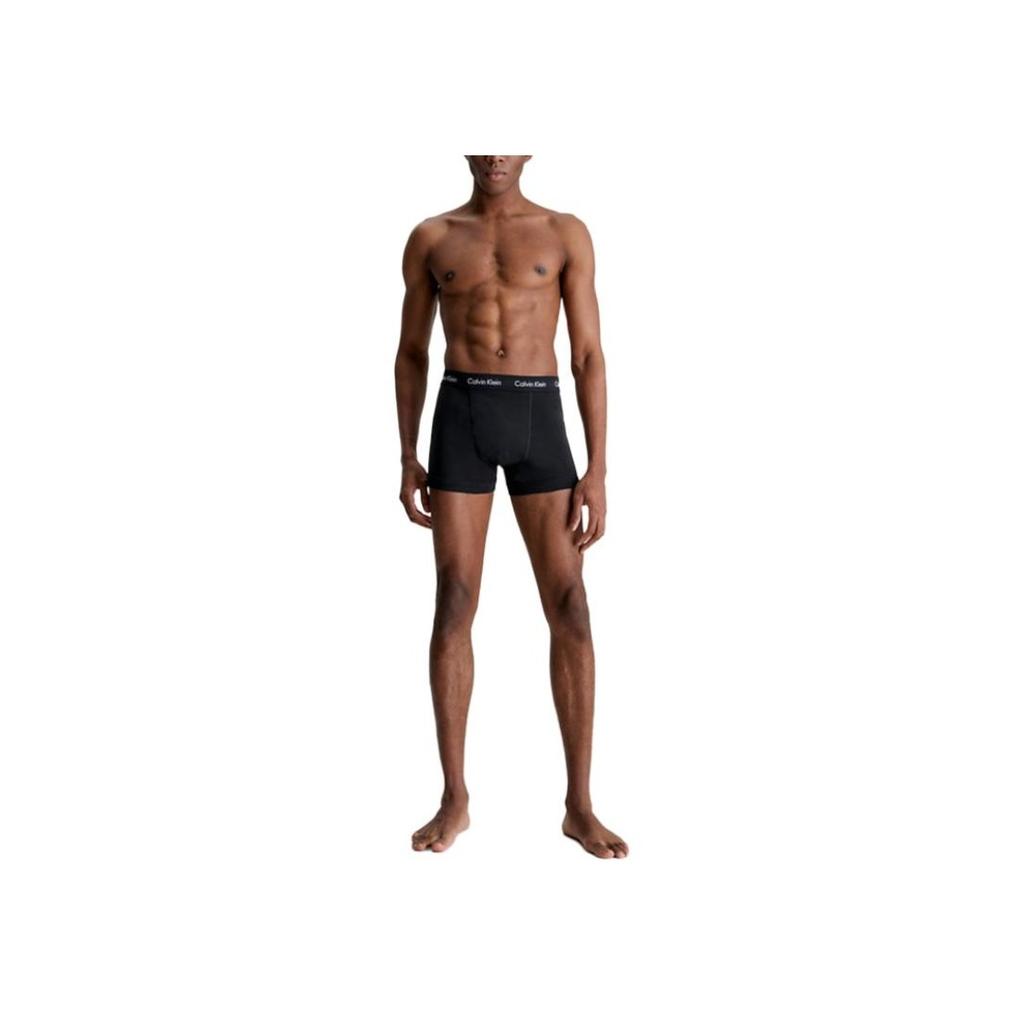 Calvin Klein 3 Pack Trunks Cotton Stretch Letter Print Fitted Boxer Briefs Men underwear Black 0000U2662G-XWB