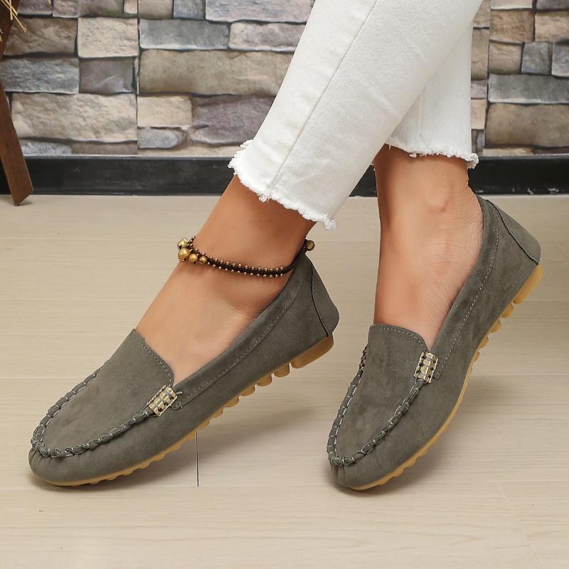 Changping bottom shallow mouth casual single shoes women's spring and autumn new large size light work shoes Doudou shoes
