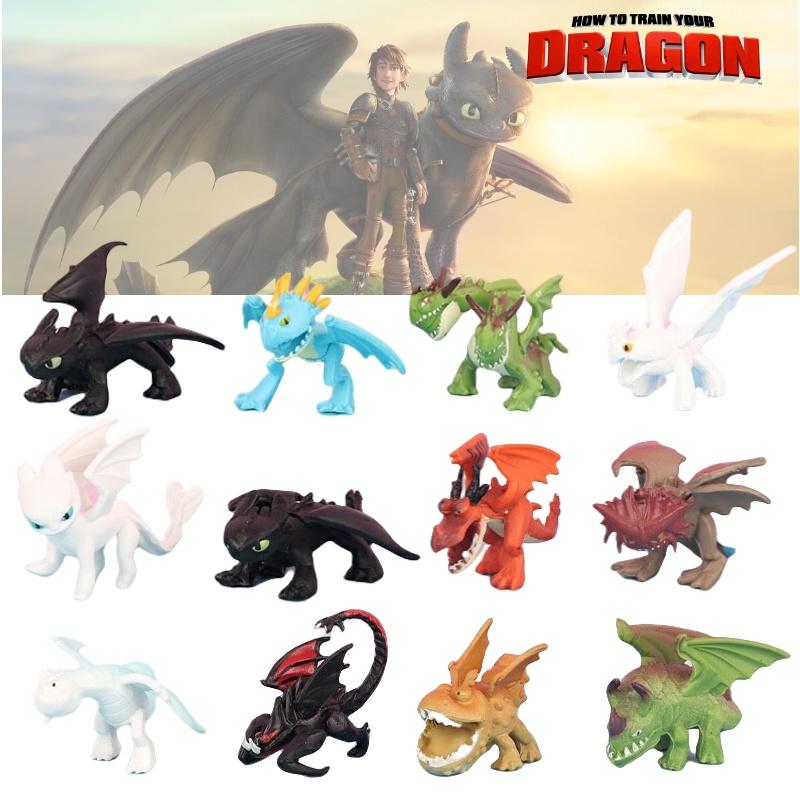 123q Set Of 12 Pvc Figures From Popular How To Train Your Dragon Series