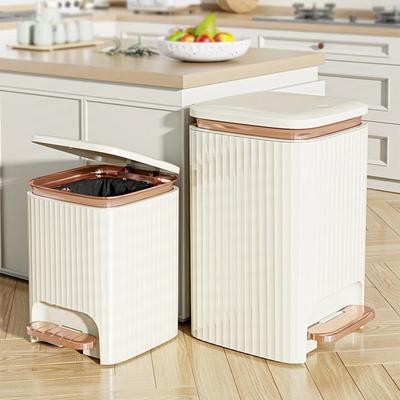 9/12L Wastebasket Pressing Type Recycle Bin with Pedal Lid Luxury Large Capacity Trash Bin Home Use Bathroom Kitchen Trash Can