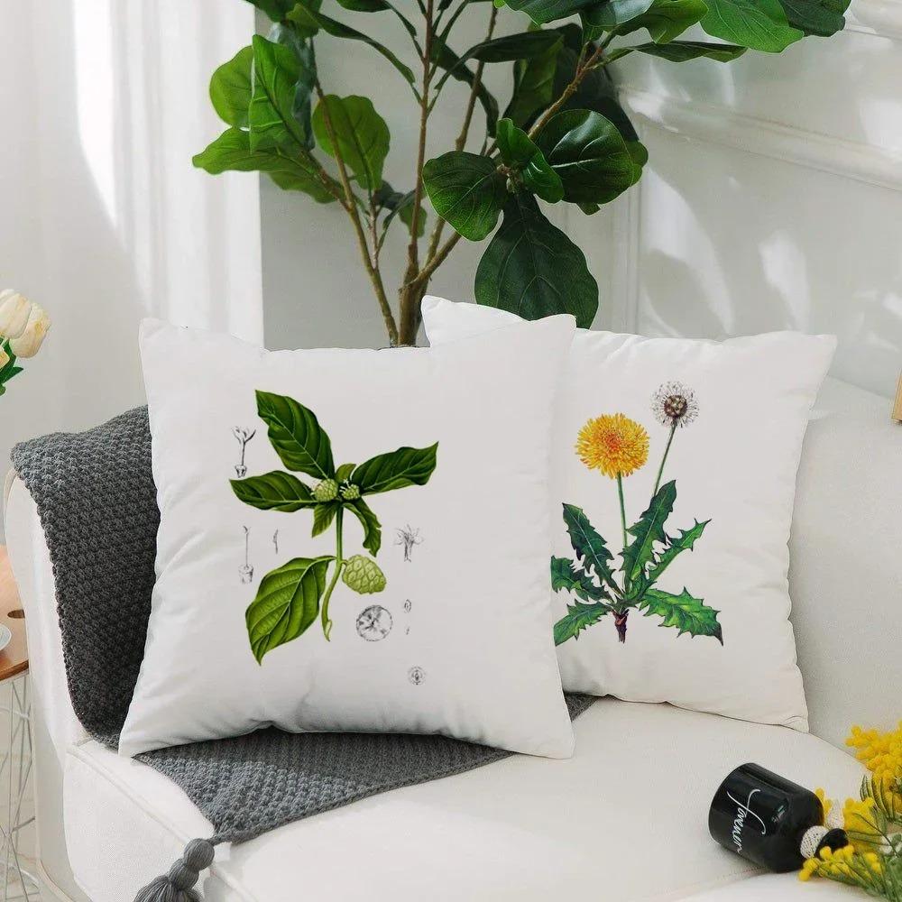 Plant Pattern Pillowcase Office Living Room Car Ornaments Home Pillowcase