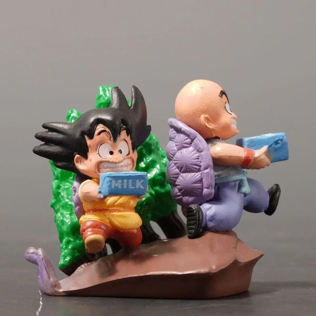 Anime Dragon Ball Goku Giving Milk Goku Klin Vegeta Frieza Pvc Model Statue Collection Decoration Playthings Present