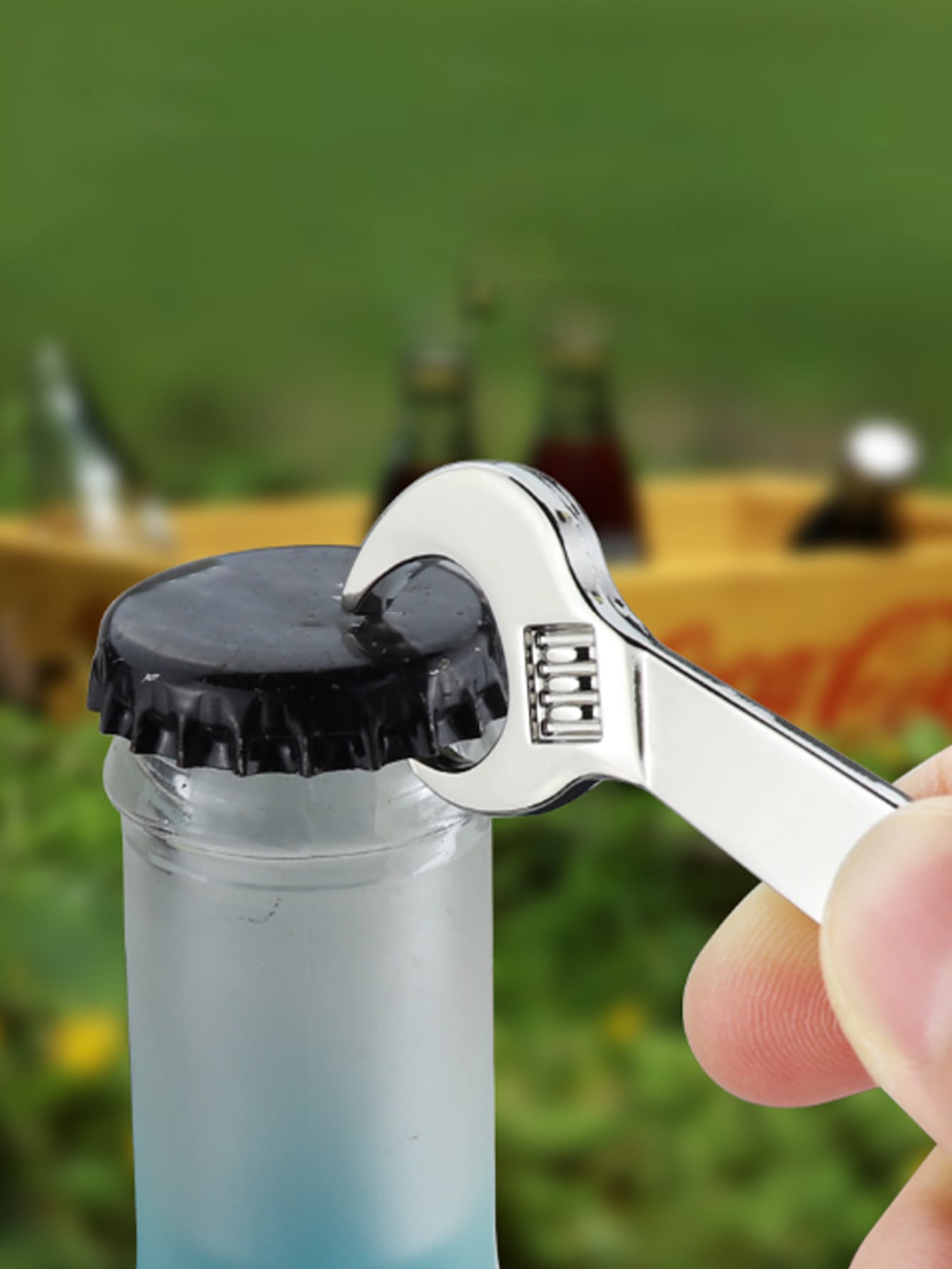 

1pc Wrench Design Wine Bottle Opener,Bottle Opener,Beer,Can Opener, Gift For Father one-size серебряный