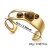 Exaggerated Retro Gold Plated Stainless Steel Bracelet for Women Men Natural Stone Smooth Hollow Bracelet Charms Jewelry Gifts