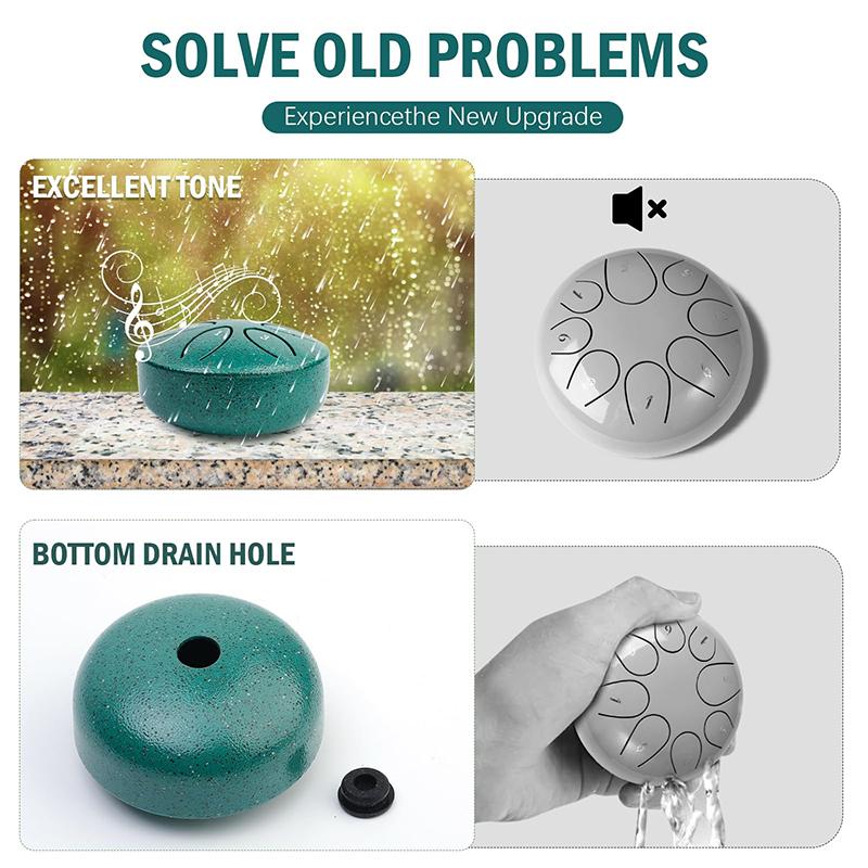 Bęben deszczowy Bęben deszczowy na zewnątrz Kiedy pada deszcz Bęben deszczowy na zewnątrz Ogród Bęben czakry Bęben czakry na deszcz Na zewnątrz 6 nut