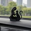 Jijijing 3D Printed Sculpture, One-Piece Molding Desktop Figure, Abstract Woman Cat Art Ornament for Home Decor Gift