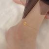 Trendy Double Layer Titanium Steel Love Heart Anklet Gold Versatile Foot Jewelry Set
