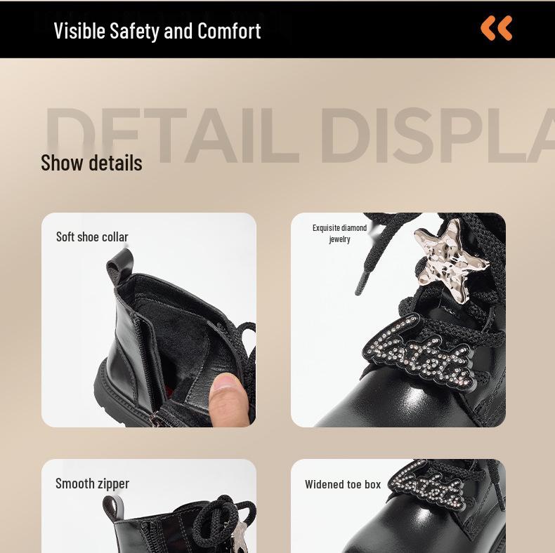 Carter Rabbit Velvet Black Winter Girls' High-Top Leather Boots X4CK013