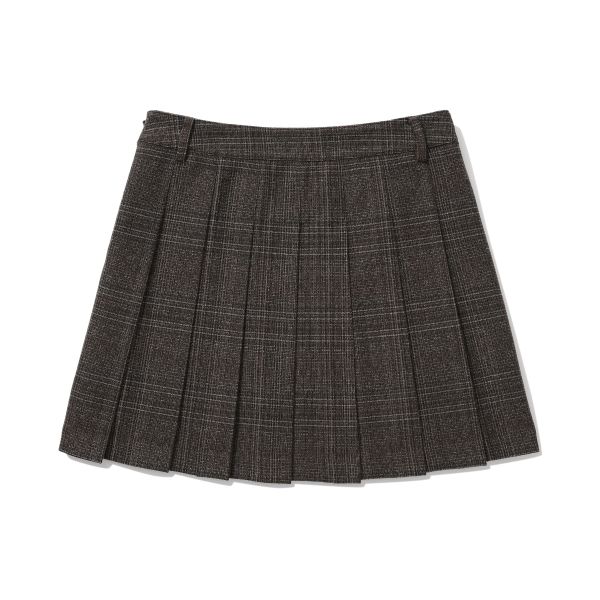Covernat Plaid Low Waist Pleated Mini Skirt Women skirts Brown CO2403SR71BR