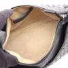 Used BOTTEGA VENETA Intrecciato Shoulder Bag leather Black Gray Used Women
