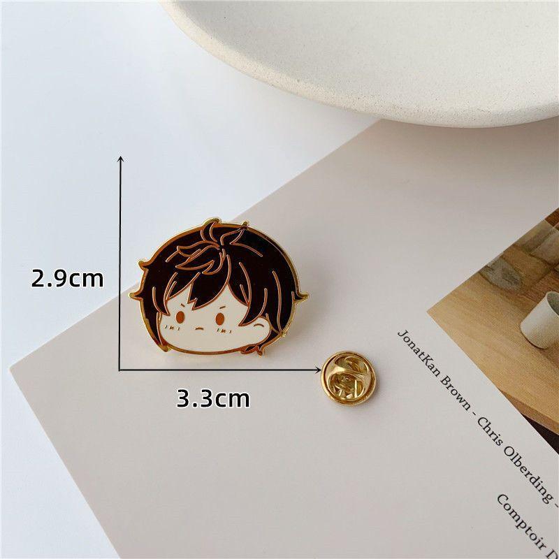 [Buy Five Free One Random Style] Genshin Impact Metal Badge Anime Cute Cartoon Brooch Bag Clothing Accessories