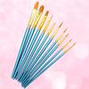 10x Round Pointed/Flat Tip Nylon Hair Acrylic Watercolor Artist Paint Brush