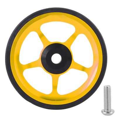 Vélo Pliant Aluminium Roue Facile Vélo de Roulage Roue de Poussée avec Vis de Montage Or Noir