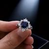 High-End Luxury Jewelry Simulation Emerald Full Diamond Ring Female, Full Diamond 8X8 Square Cultivation Treasure Ring