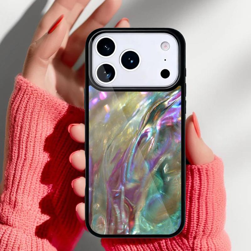 Abalone Shell pattern Phone Case for iPhone 17 16 15 14 13 Pro Max Back Cover for 12 11 Pro Coque