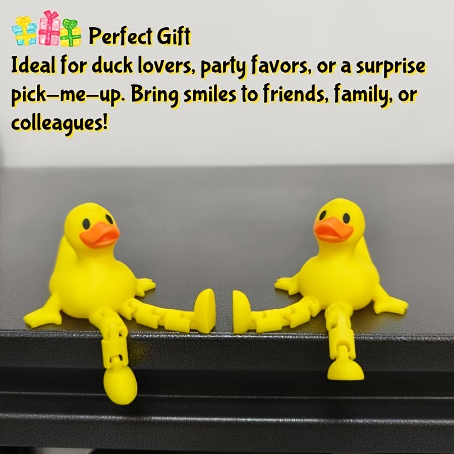 3D Printed Yellow Duck Statue, Flexible Sitting Posture Funny Duck Ornament Halloween, Christmas Home/office Decoration Ornament