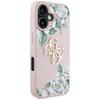 Guess Grained Roses Big 4G logo case for iPhone 16 pink