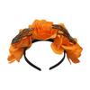 Halloween Flower Headband with Skeleton Hand Detail, Spooky Costume Hair Piece for Cosplay, Parties and Stage Looks