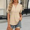 Womens Tops Puff Short Sleeve Shirts Casual V-Neck Summer Tops Button Down Pleated T-Shirts Loose Fit Tunic Blouses