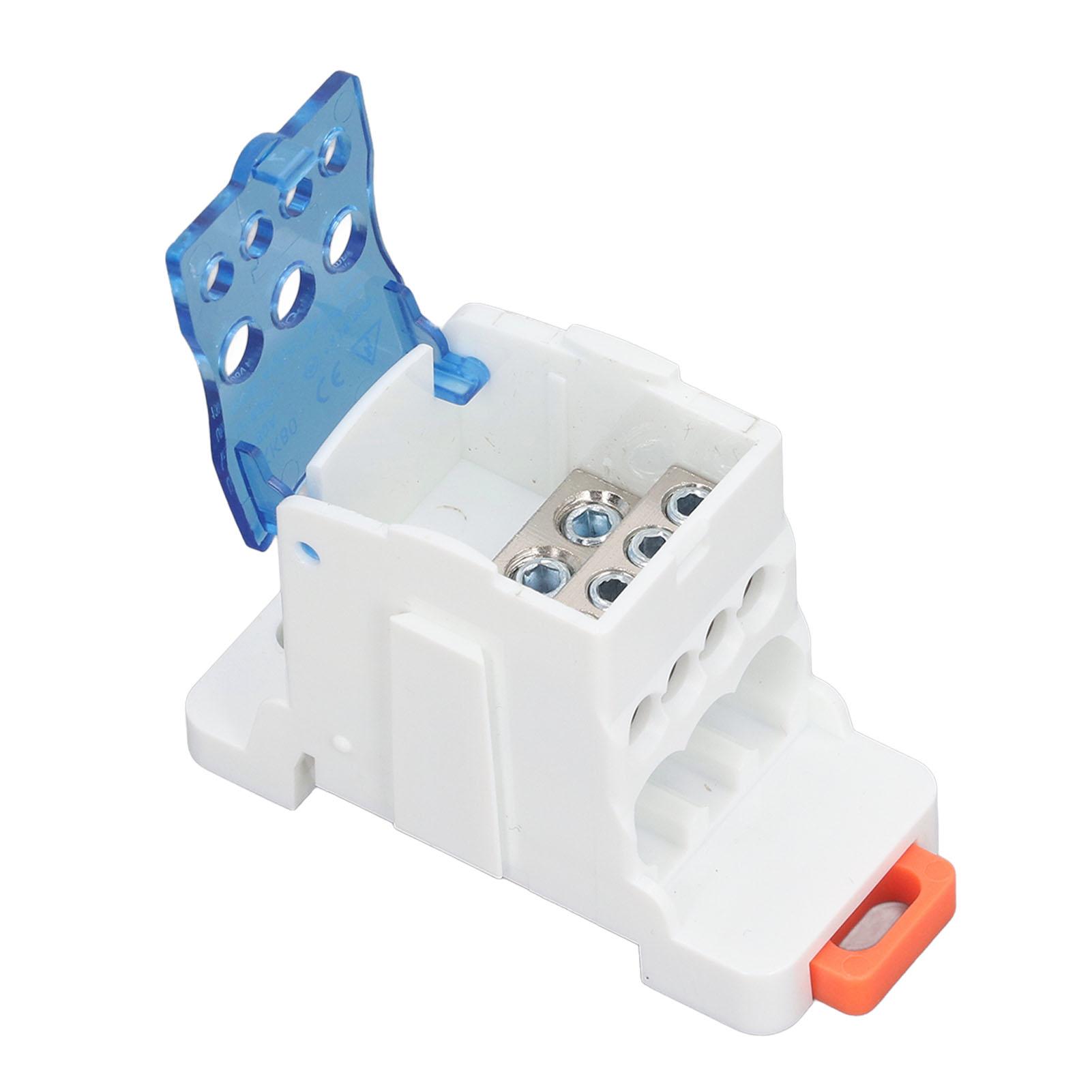 

UKK80A Terminal Block Power Junction Box DIN Rail Mount Universal Electric Wire Splitter Distribution Box 1000V AC DC