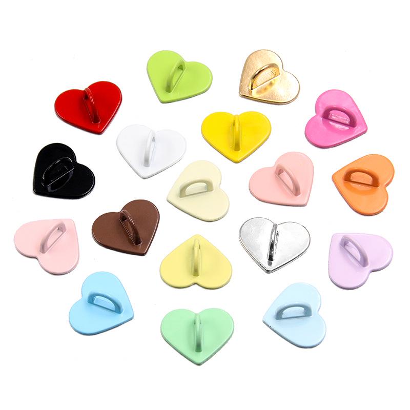 17x20mm Painted Metal Heart Snap Button Phone Charm Pendant