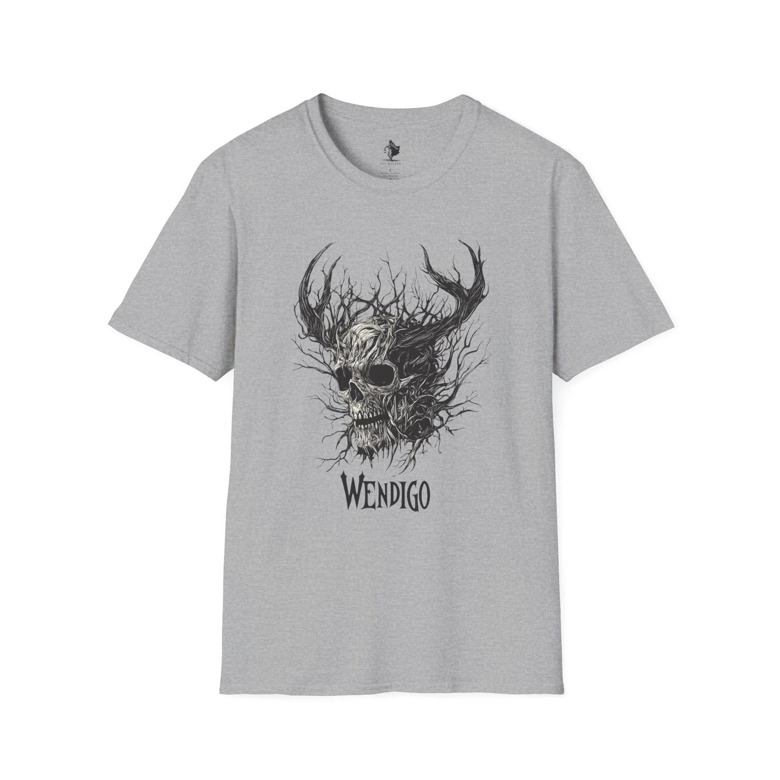 Wendigo T-Shirt, Creepy Windigo Tee, Scary Monster Gift, Horror Cryptid T-Shirt L