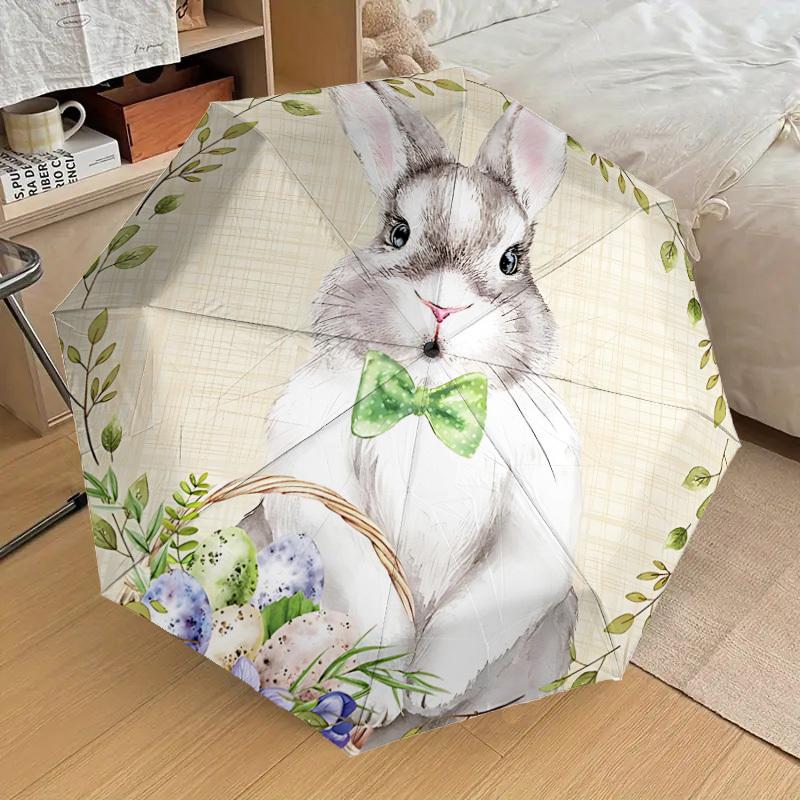 

1pc Easter Bunny Automatic Folding Umbrella, 8 Ribs Iron Frame, Suitable for Outdoor Travel and Daily Use yy251120259