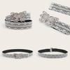 Fashionable Butterfly Silver Buckle Decor Women Casual White Lace Belt Waist