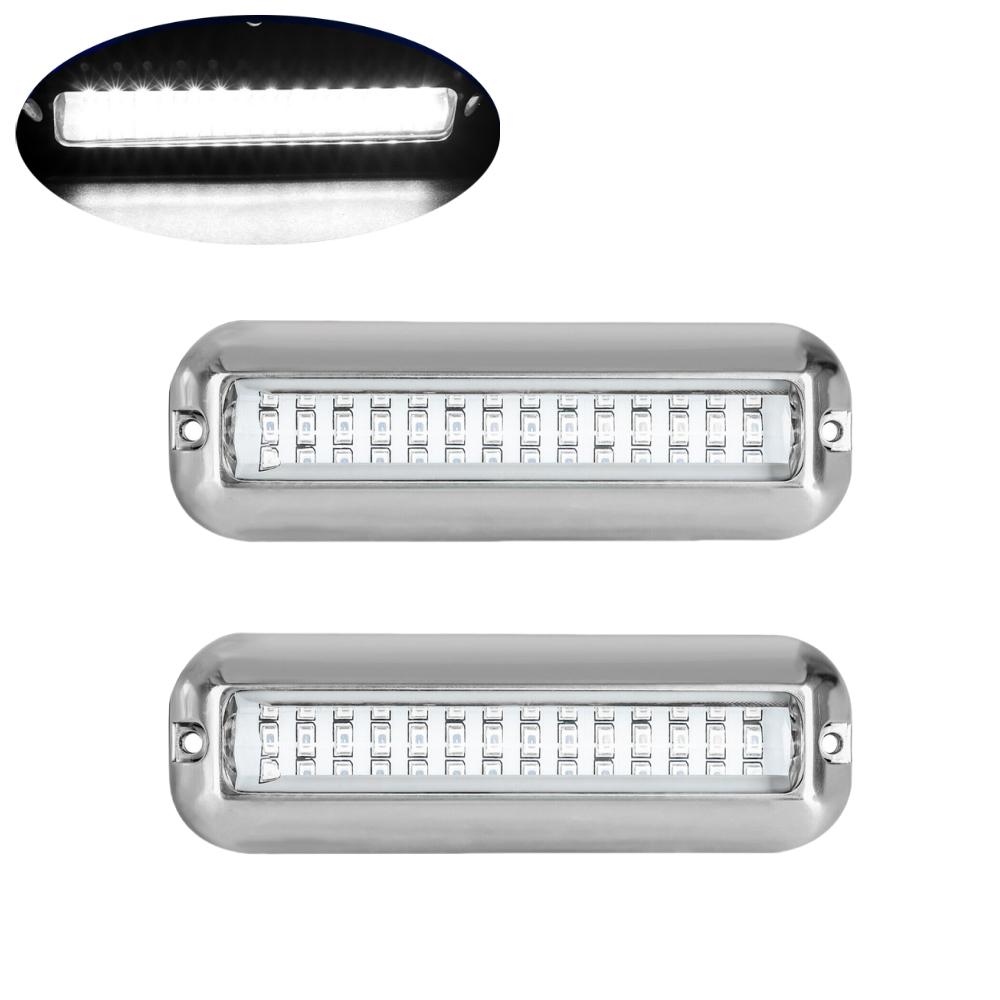 2X42 LED Yacht Underwater BOAT MARINE Transom RV LIGHTS Stainless Steel Pontoon Navigation Lights Yacht Boat Stern Anchor Lamp