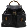 Bamboo Backpack Daypack 003-2058-0016 Old Gucci Black Calfskin Women Used