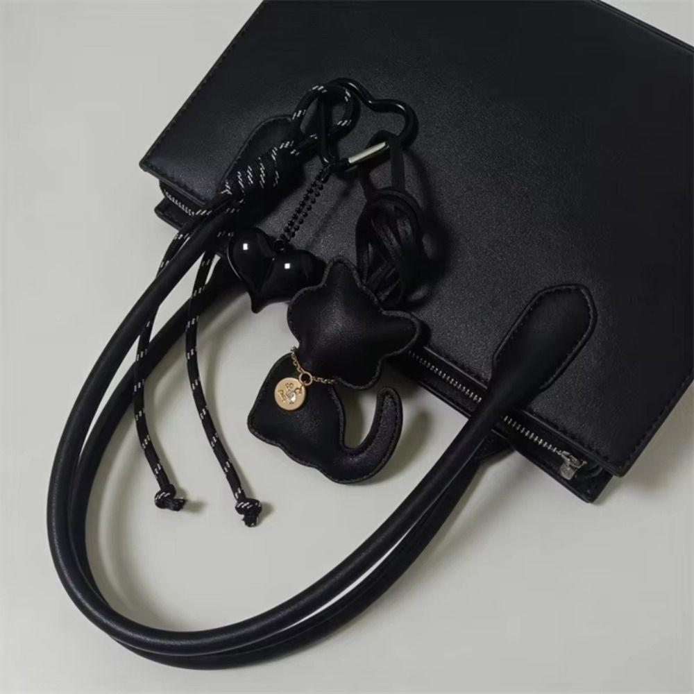 Portachiavi Catenella Portachiavi Gatto con Fiocco Carino Ciondoli per Borsa Portachiavi Gatto alla Moda in Pelle Accessorio Regalo