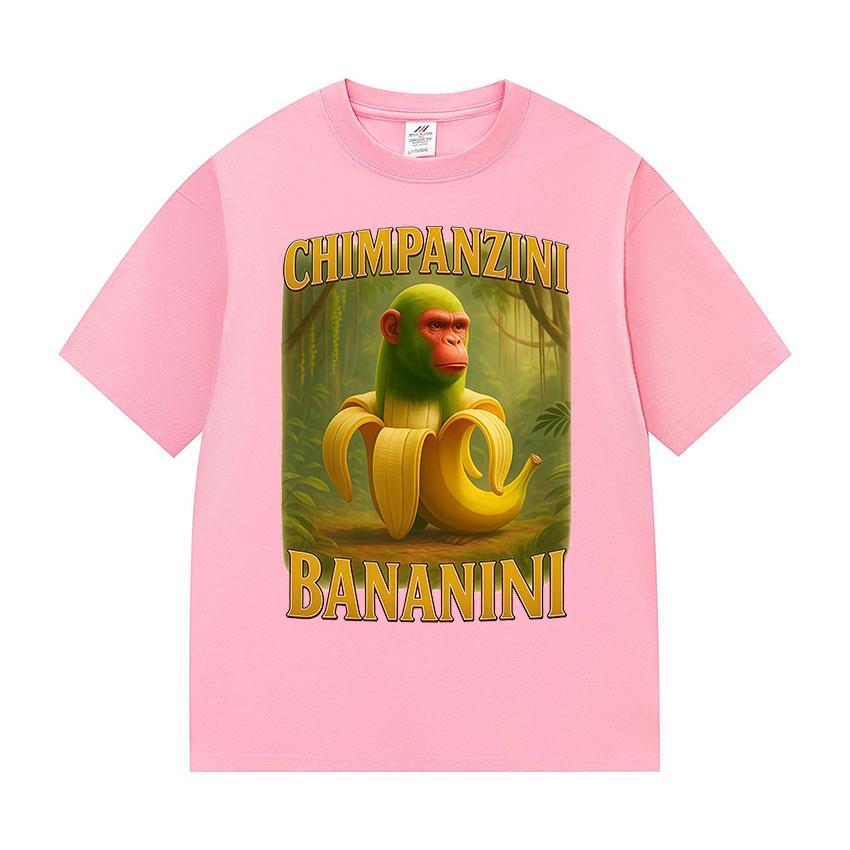 Chimpanzini Bananini Funny Banana Monkey Meme Print T-shirts Women Clothing Fashion Cotton T-shirt Unisex Summer O-Neck T-shirts