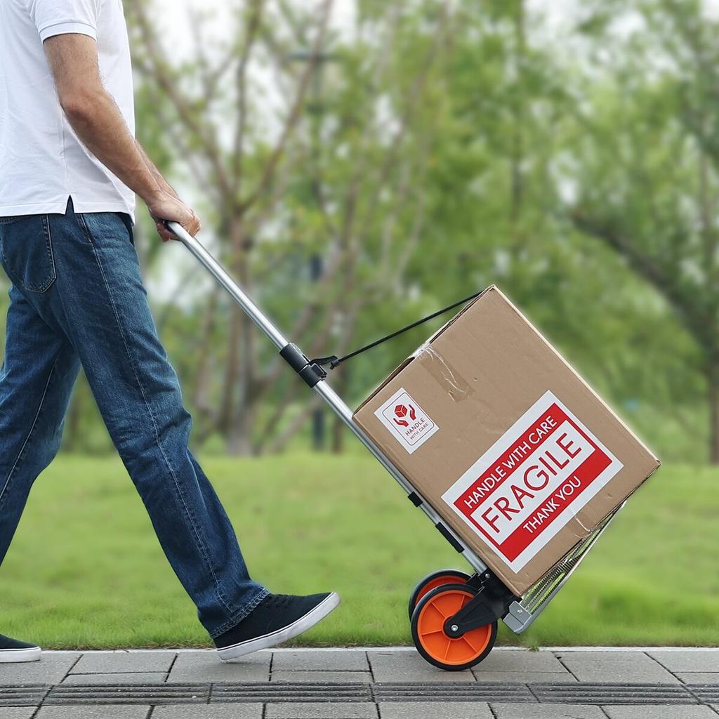 Folding Hand Truck, 275 lbs Load Capacity, Aluminum Portable Cart, Convertible Hand Truck and Dolly with Telescoping Handle and PP+TPR Wheels, Ultra