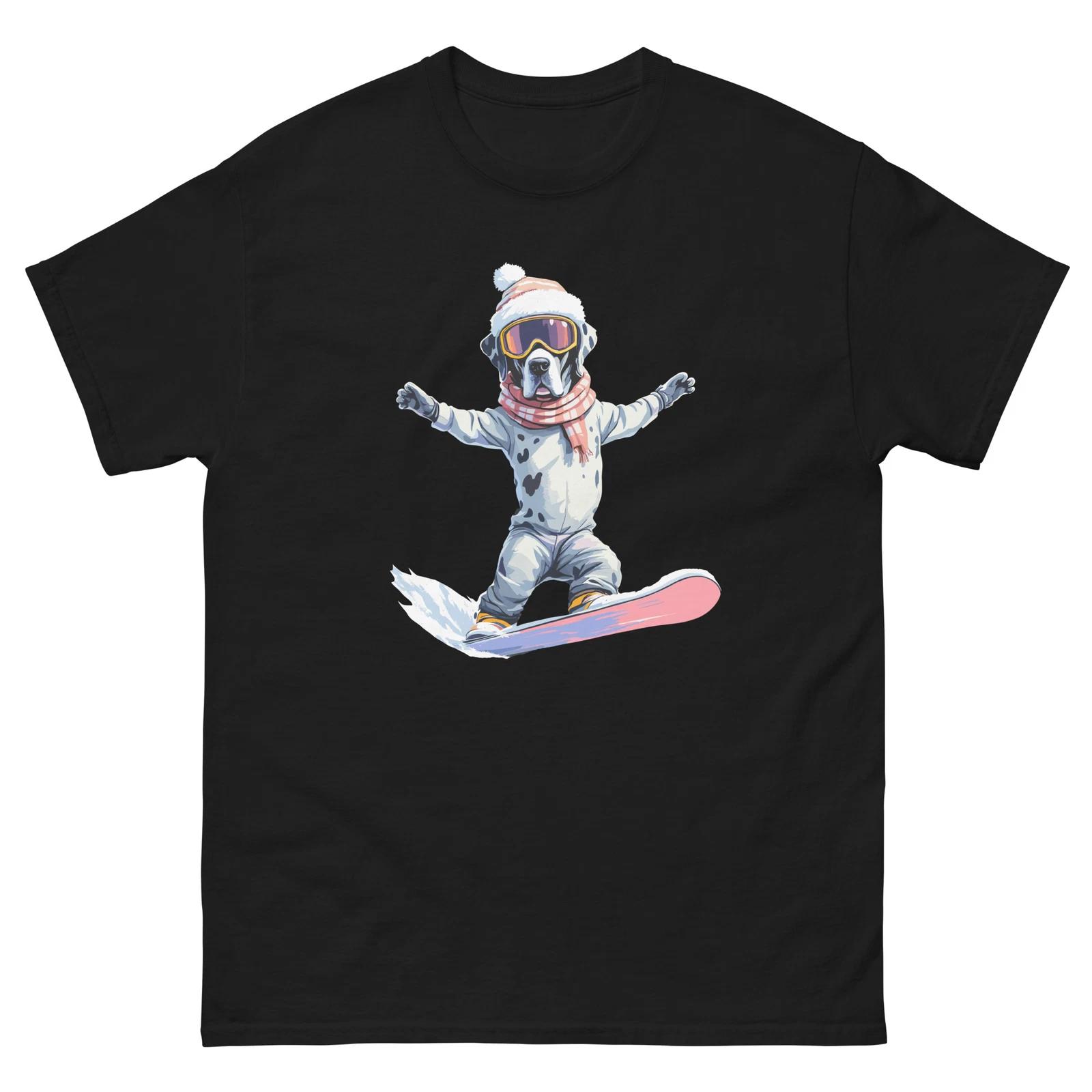 Great Dane Dog Snowboarding Fun Snowboarder T-Shirt 4XL