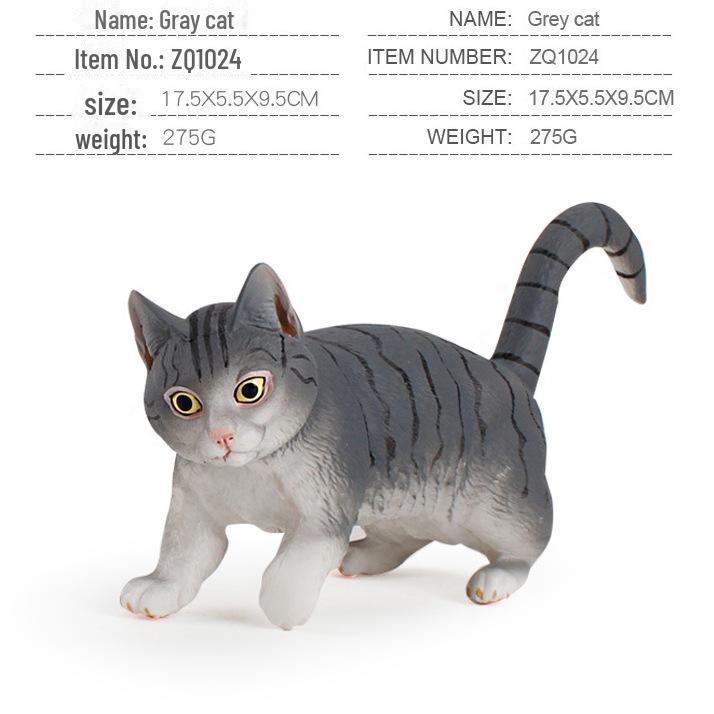 Seashell Cat Figurine: Realistic Kitten Toy Model