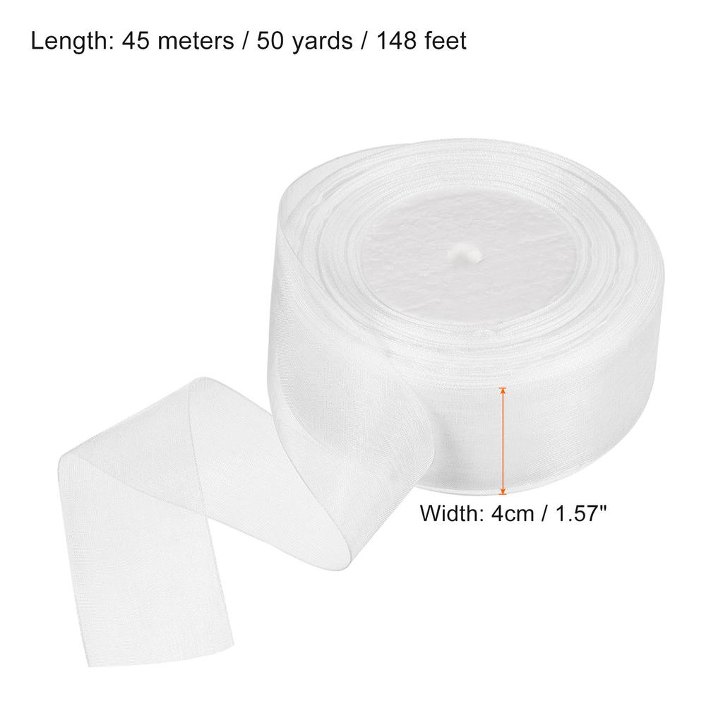 Sheer Organza Ribbon Chiffon Decoration Fabric for Gift Wrapping Crafts Wedding Bouquet 1-37/64 Inch 50 Yard 1 Roll