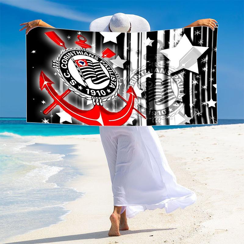 Sport Club Corinthians Paulista Print Beach Towel, Large Soft Quick Dry Towel for Beach Camping Swimming