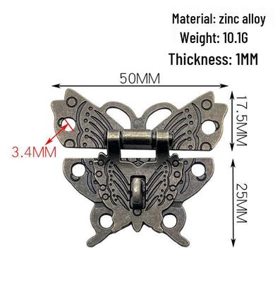 Antique Green Bronze Butterfly Latch for Wooden Boxes and Crates