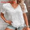 Euro Style T Shirt With Lace Trim For Women Spring Casual Fashion Top