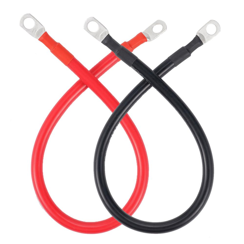 Car Battery Connection Line Cable 2 4 AWG Soft Silicone Tinned Copper Wire With M10 Connecting Piece For Inverter Car Solar