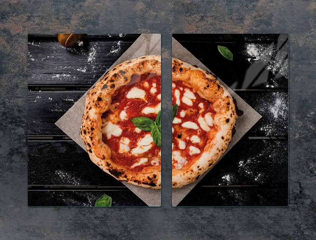 SZKLANA PŁYTA OCHRONNA NA KUCHENKĘ 75x52 PIZZA