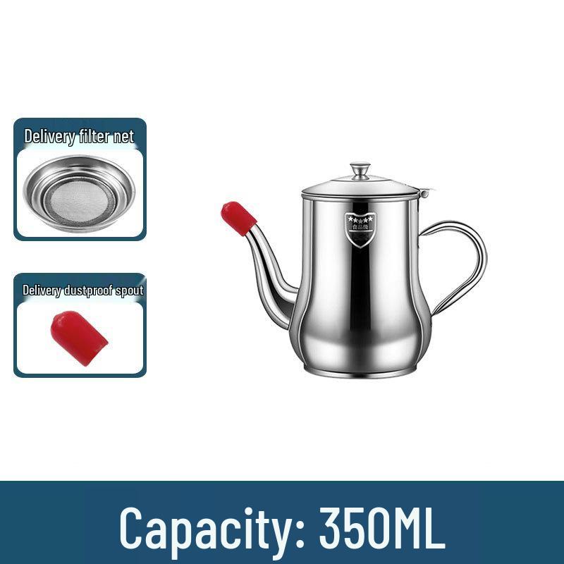 Stainless Steel Leak-Proof Oil Can with Filter, Large Capacity Kitchen Storage Bottle